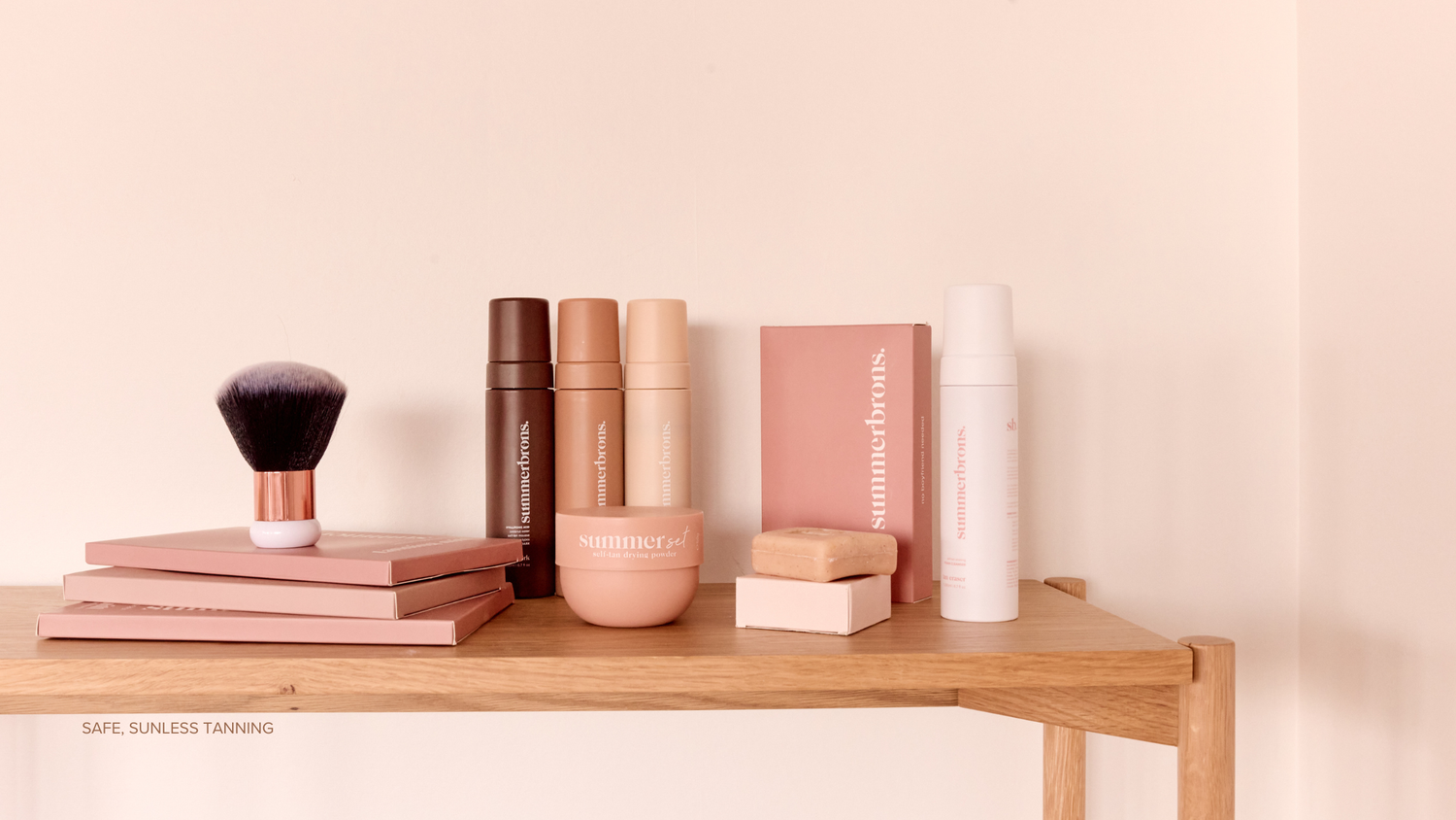 a group of tanning products from summerbrons. Tan