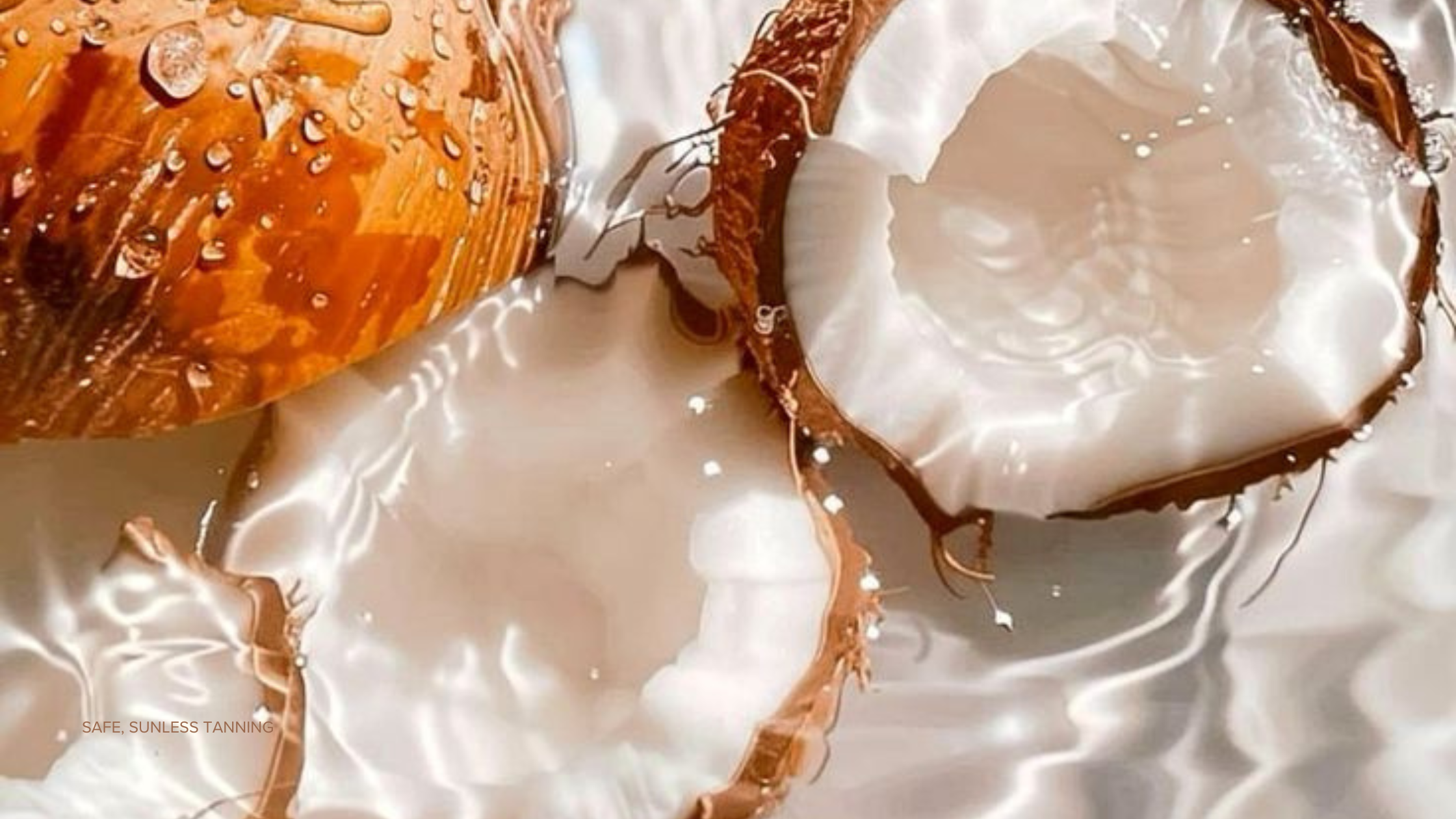 Coconuts in water for summerbrons. Tan